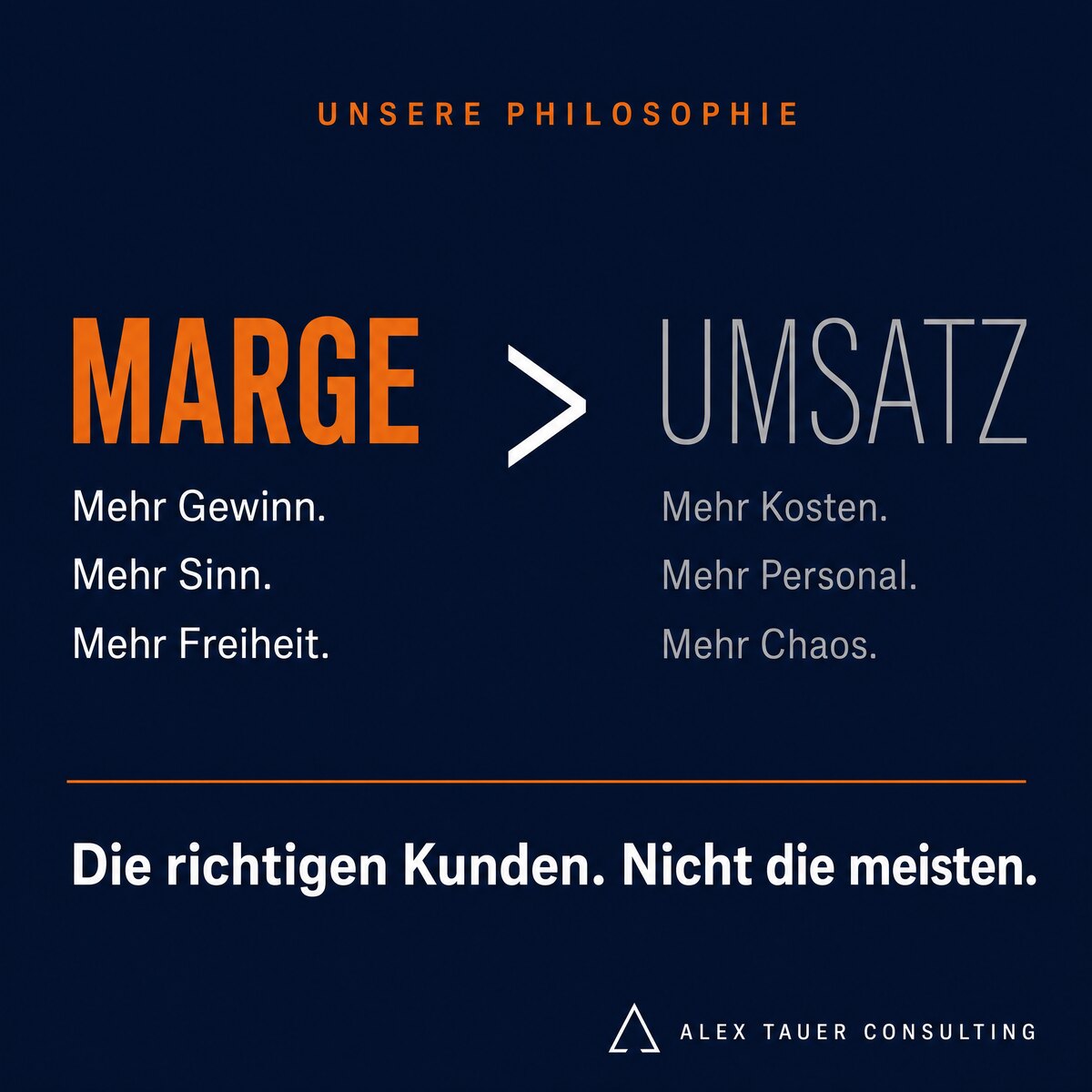 Marge vor Umsatz: mehr Gewinn, mehr Sinn, mehr Freiheit statt mehr Kosten, mehr Personal, mehr Chaos